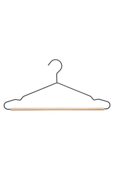 Generic Five Simply Smart 2-Piece High Quality Metal and Wooden Cloth Hanger Set Beige and Black 167829