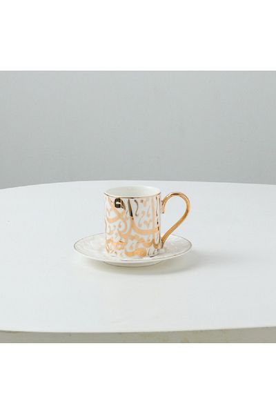 Bien Servi Piece Elegant Design High Quality Turkish Coffee Set White