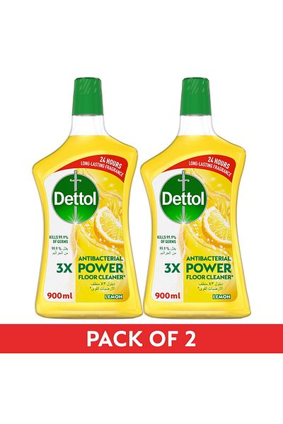 Dettol Lemon Power Antibacterial Floor Cleaner Value Pack 2 x 900 ml