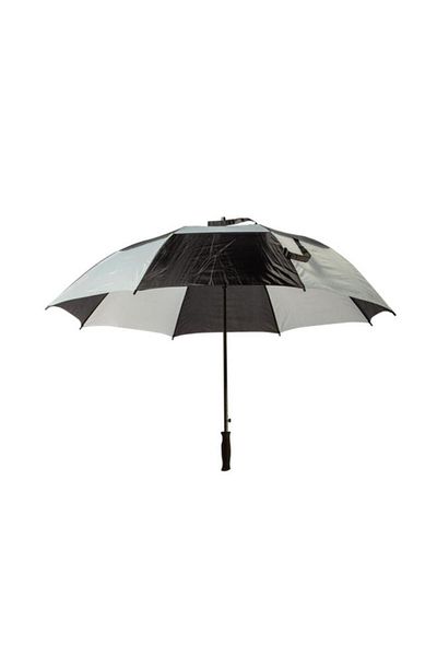 Generic RainTech Durable Windproof Double Canopy Umbrella with Push Button Opening Black and White 60inch