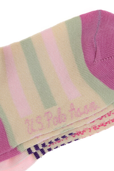 U.S. Polo Assn. Kız Çocuk 2'li Patik Çorap 50311324-VR041