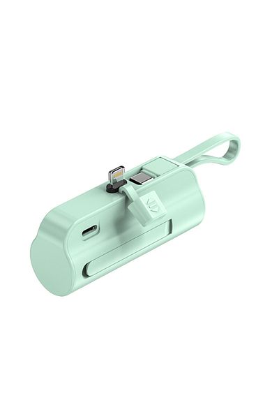fulina 5000mAh Mini Power Supply,20w Pd Fast Charging,Built-In Type-C/Apple Interface,Green