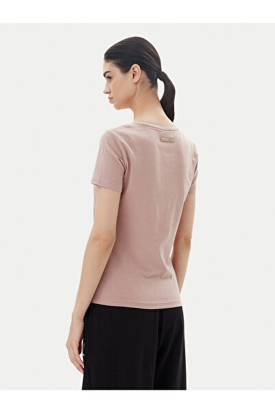 EA7 Women's Round Neck Regular Fit Cotton Short Sleeve Pink T-Shirt 7W000492 Af10373-U4079