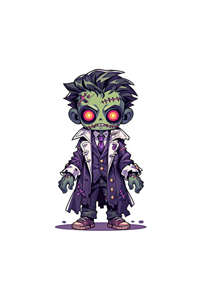 INOVATIX Set of 8 pieces, Sticker Chibi Halloween Zombies, INOVATIX®. 6 cm