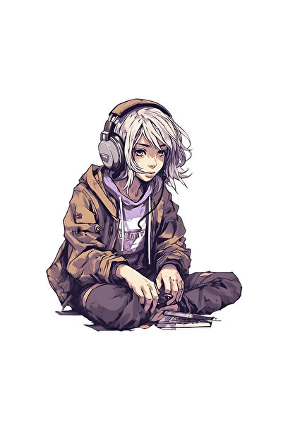 INOVATIX Set de 8 bucăți, autocolant față platină cu căști, INOVATIX®. 6 cm