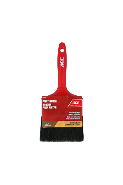 ACE Natural Blend Plastic Handle Flexible Flagged Bristles Paint Brush Multicolor 4inch