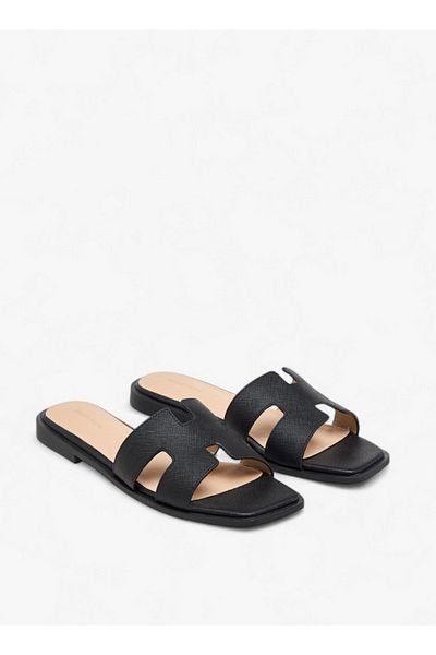 Flora Bella by Shoexpress Women's Textured Slip-On Flat Sandals