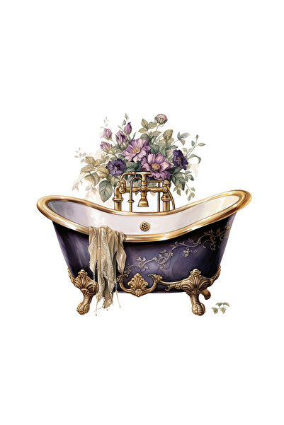 INOVATIX Set de 8 piese, autocolant vintage violet pentru cadă cu eșarfă bej, INOVATIX®. 6 cm