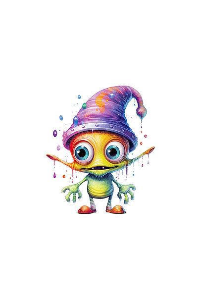 INOVATIX Set de 8 piese, autocolant Alien Obiboug, INOVATIX®. 6 cm