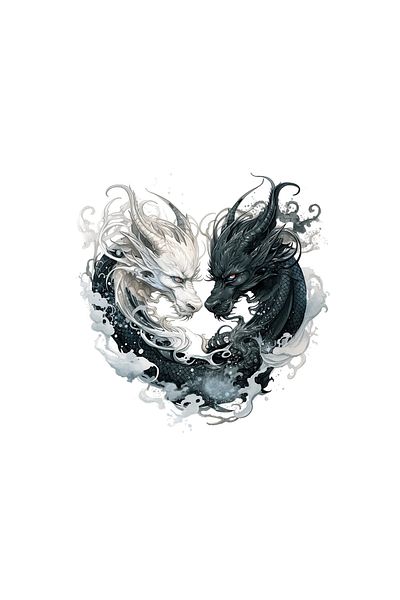 INOVATIX Set of 8 pieces, Sticker Dragons in Love Union, INOVATIX®. 6 cm