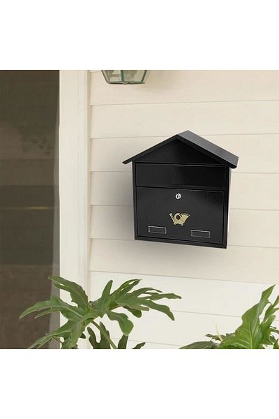 damech Mailbox, Black, C4 Format, 43x12x39 Cm,