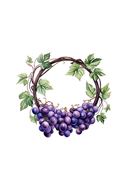 INOVATIX Set de 8 piese, Autocolant Coroană cu struguri, INOVATIX®. 6 cm