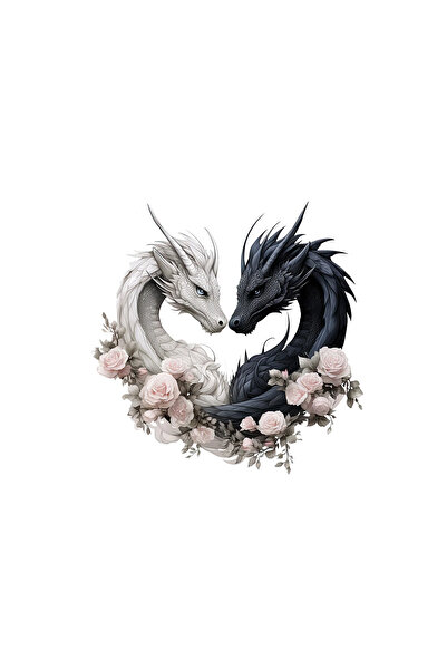 INOVATIX Set de 8 piese, autocolant Dragoni îndrăgostiți, parfum floral, INOV...