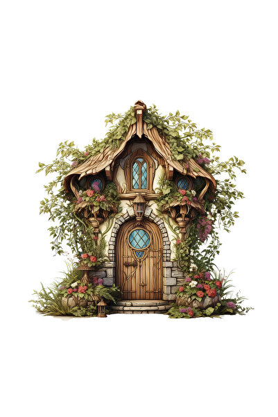 INOVATIX Set de 8 autocolante cu căsuță în flori, INOVATIX®. 6 cm