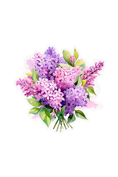 INOVATIX Set de 8 piese, autocolant Flori de liliac Crin, INOVATIX®. 6 cm