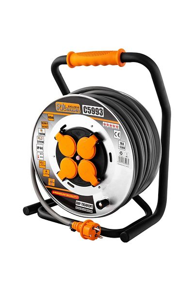 richmann exclusive Industrial Electrical Extension Cord, On Reel, 16 A, 3x2.5 Mm², Ip44, 40 M,