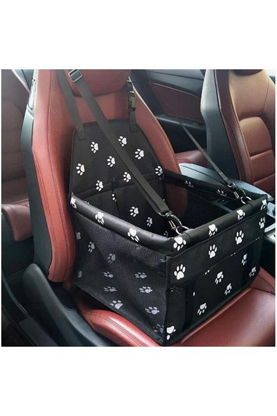 mufart Scaun auto pentru caine/pisica, Mufart, textil, cu buzunar si centura, negru, 40x37x44 cm