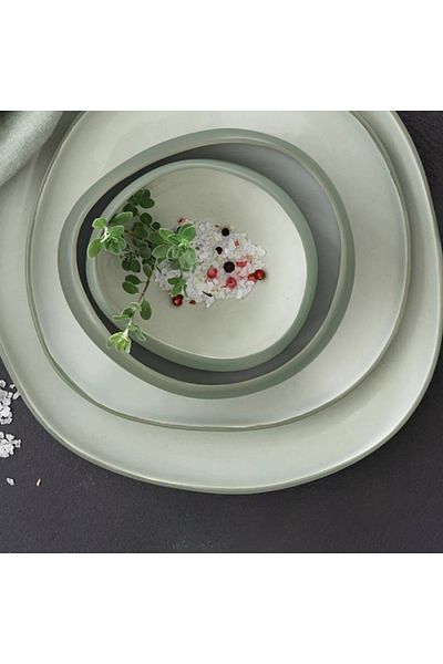 EasyLife Organic Series Glaze Ceramic Soup Plate Green 19cm