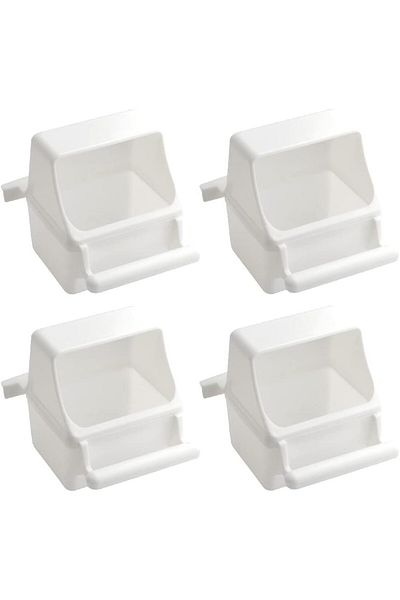 XINMEIWEN Set of 4 bowls for feeding birds in a cage XINMEIWEN, plastic, white, 7 x 5 x 9 cm