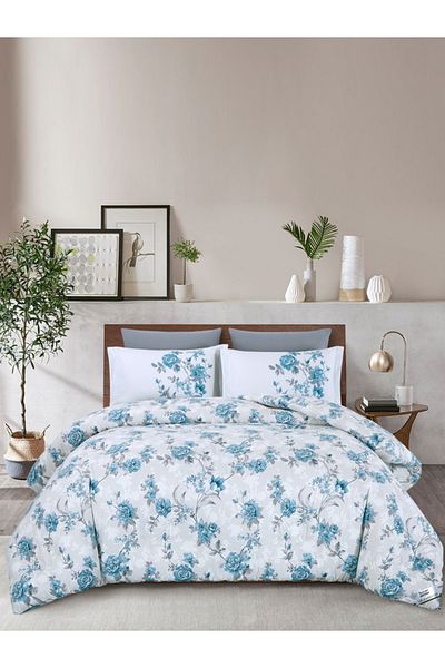 Donetella Comforter Set King Size, 6-Pcs, 260x240 cm, Printed, All Season, Microfiber, 350 GSM
