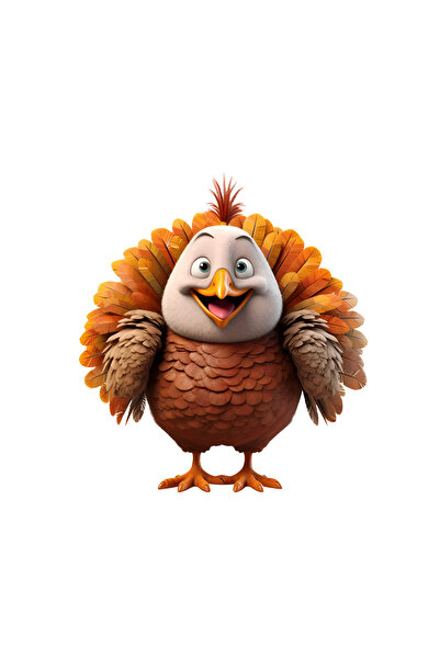 INOVATIX Set de 8 bucăți, autocolant cu curcan zâmbit, INOVATIX®. 6 cm