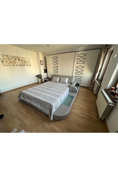 Coneltex Decorative and protective bedspread CreponTex by Coneltex, 220 x 240 cm, double bed, light gray