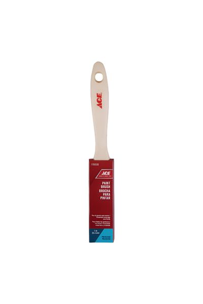 ACE Stainless Iron Ferrule Synthetc Wooden Handle Paint Brush Beige 1inch