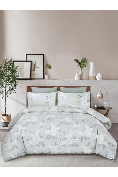 Donetella Comforter Set Single Size, 4-Pcs, 170x230 cm, Printed, All Season, Microfiber, 350 GSM