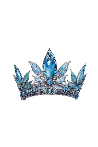 INOVATIX Set de 8 piese, autocolant decembrie cu coroană cu topaz albastru, INOVATIX®. 6 cm