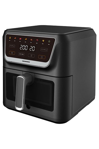 Heinner Friteuză cu aer cald Haf-h8bk1700, 1700w, 8l, afișaj digital, tactil, 8 programe, negru