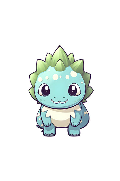 INOVATIX Set de 8 bucăți, autocolant dinozaur pui verde, INOVATIX®. 6 cm