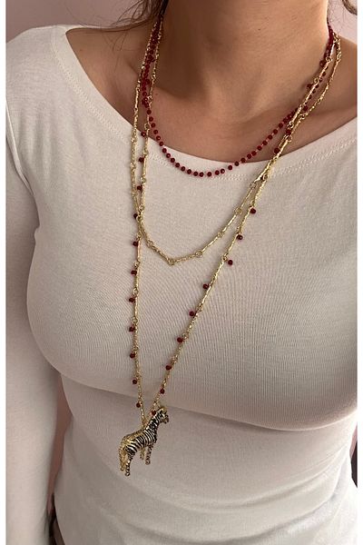 YENGEÇ Triple Zebra Necklace