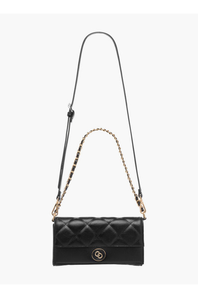 Celeste Women's Quilted Crossbody Bag with Flap Closure and Chain Strap - W 4 x H 13 x D 22 cm