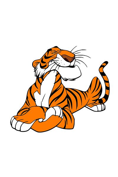 INOVATIX Set de 8 piese, Autocolant Cartea Junglei Shere Khan se odihnește, INOVATIX®. 6 cm