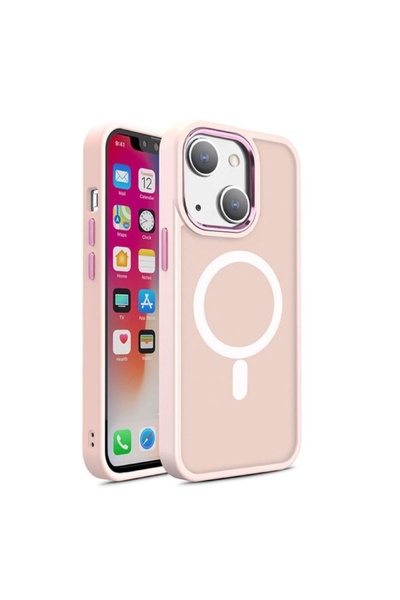 lemontti Husa Color Matte MagSafe iPhone 15 Plus Roz