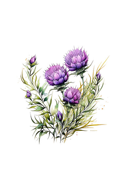 INOVATIX Set de 8 piese, autocolant Flori de agrișă mov, INOVATIX®. 6 cm