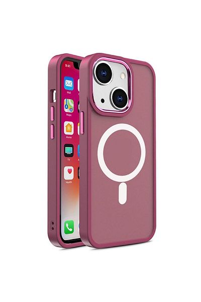 lemontti Color Matte Magsafe Case Iphone 15 Burgundy