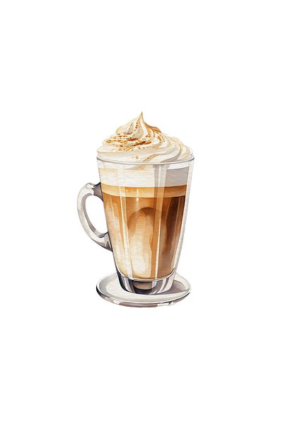 INOVATIX Set de 8 piese, Cappuccino cu autocolant frișcă, INOVATIX®. 6 cm