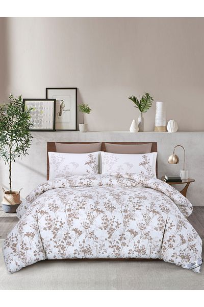 Donetella Comforter Set Queen Size, 4-Pcs, 180x240 cm, Printed, All Season, Microfiber, 350 GSM