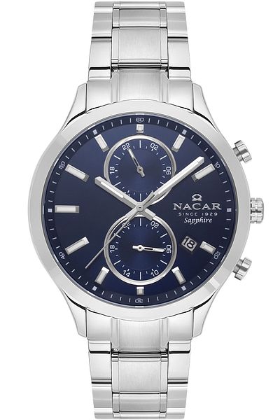 Nacar Safir Glass Sports Silver Men's Wristwatch Nc33- 298316 G-Alm