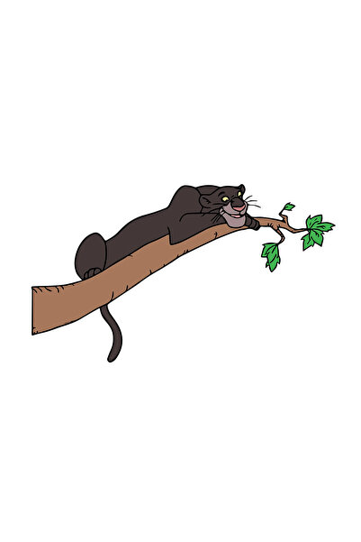 INOVATIX Σετ 8 τεμαχίων, Αυτοκόλλητο The Jungle Book Bagheera που ακουμπάει σ...