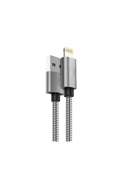 lemontti Mfi Lightning Usb Cable Gray 1.5m (TEXTILE BRAIDED)