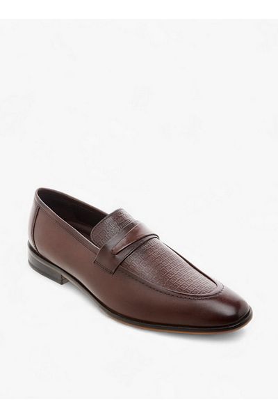 Duchini Men's Textured Slip-On Loafers