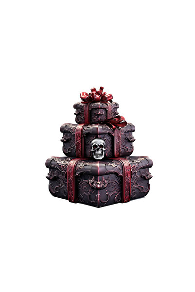 INOVATIX Set of 8, Gothic Skull Gift Box Stickers, INOVATIX®. 6 cm