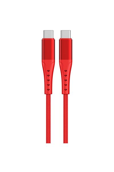 lemontti Cable Bending Aluminum Type-C to Type-C, Fast Charge, PD 60W, 1.2m, Red