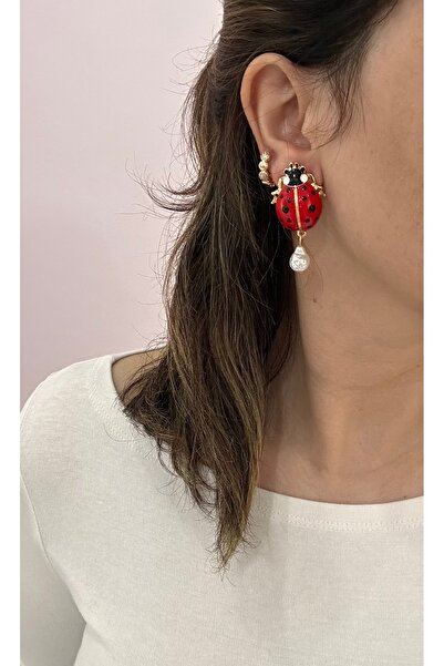 Genel Markalar Uğur Böceği İncili Küpe