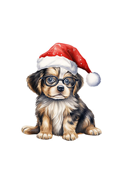 INOVATIX Set de 8 piese, autocolant Câine timid de Crăciun, INOVATIX®. 6 cm