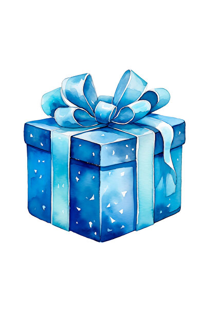 INOVATIX Set de 8 autocolante cadou albastre cu fundă, INOVATIX®. 6 cm