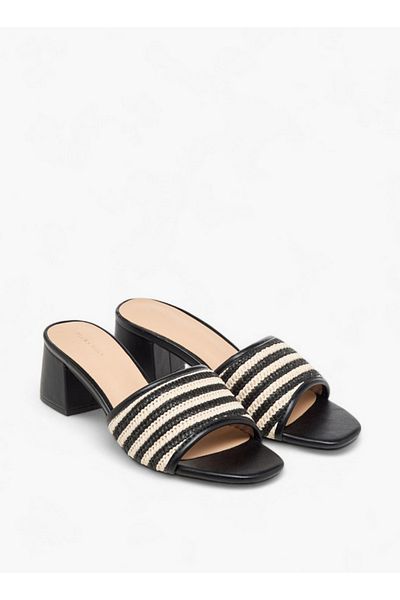 Flora Bella by Shoexpress Women's Textured Slip-On Sandals with Block Heel
