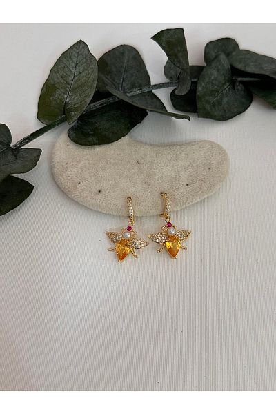 YENGEÇ Steel Bee Earrings